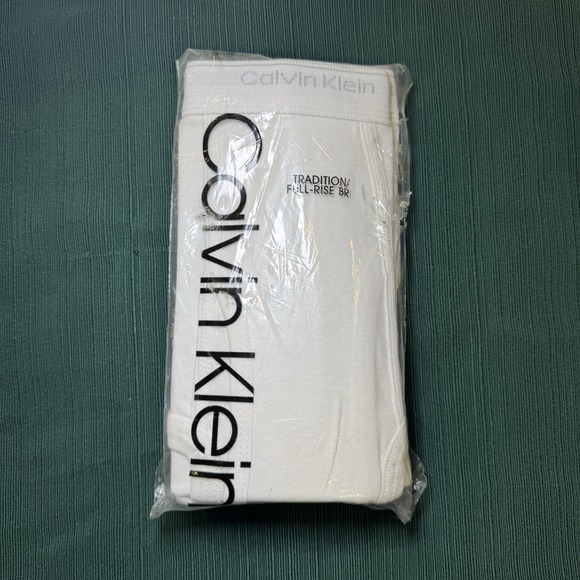 Vintage 3 Pack Calvin Klein Men White Full Rise Briefs Size 34 1994 100% Cotton - Picture 2 of 4